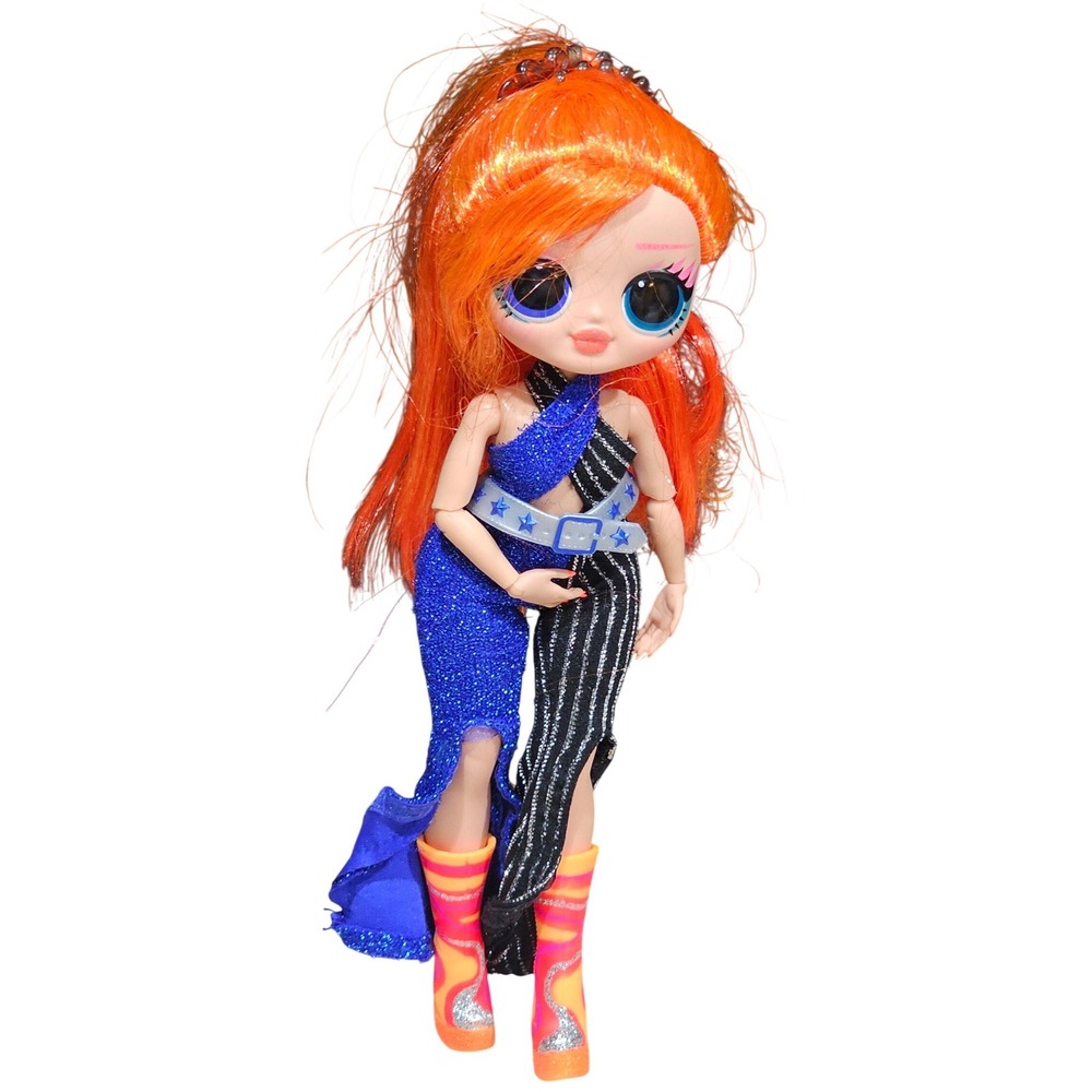 MGA LOL Surprise‎ OMG Emma Emo Doll Orange Hair Blue Glitter Gown Platform Boots